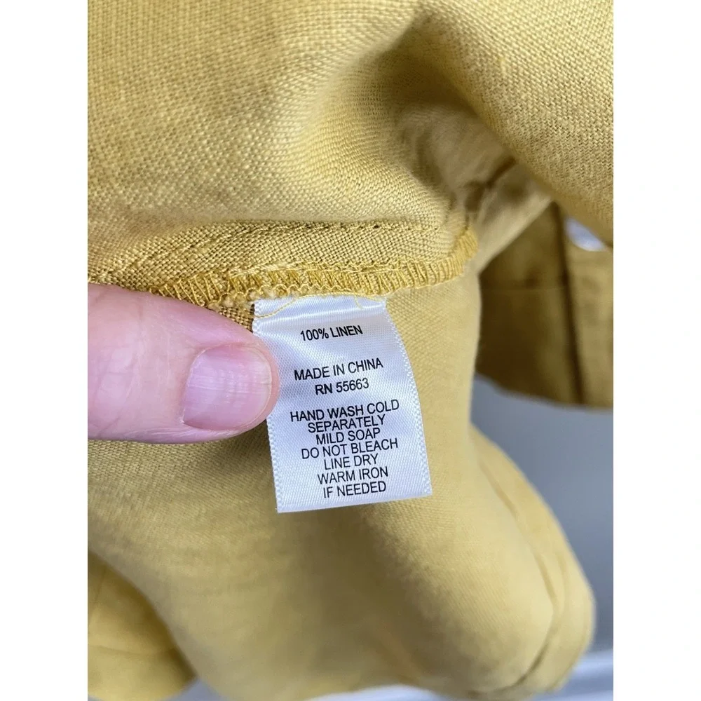 Jones & Co 100% Linen Jacket Poncho Hooded Button Front Swing Lagenlook‎ Sz M